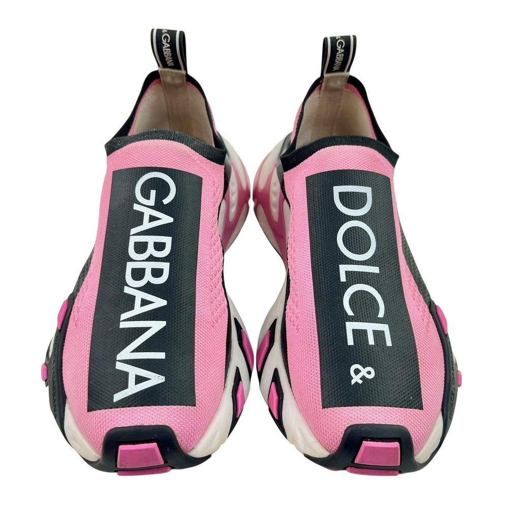 Dolce & Gabbana Sorrento Logo Sneakers Pink Slip On Womens 39.5 Authentic - Picture 6 of 12